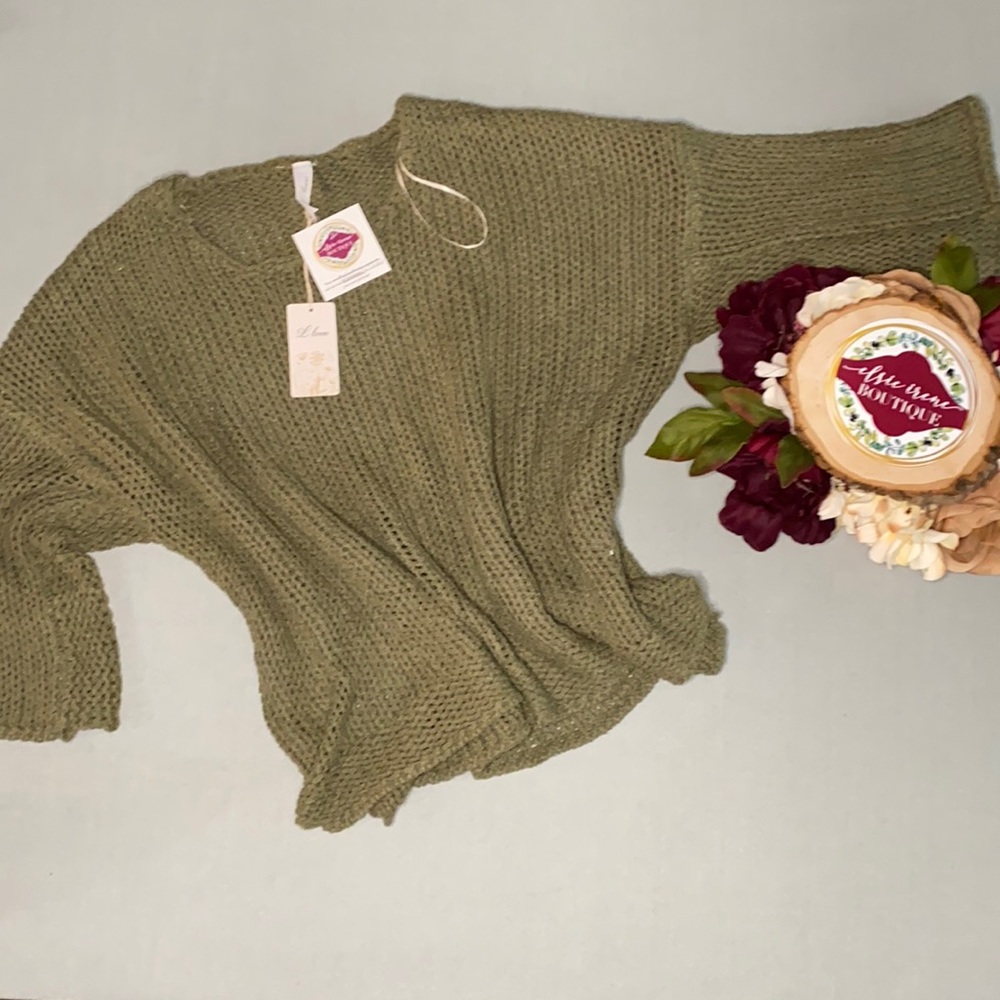 Olive Green Off Shoulder Flare Top